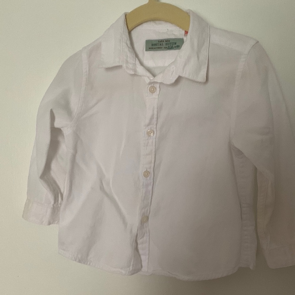 Zara baby white button down shirt